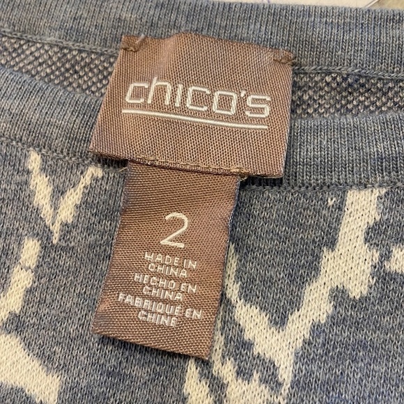 Chico's Floral Sweater Top Woman's Size 2 - Picture 3 of 14